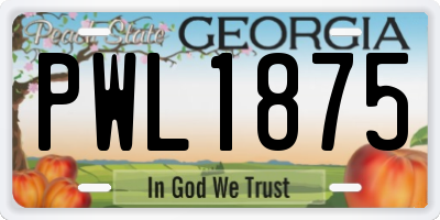 GA license plate PWL1875
