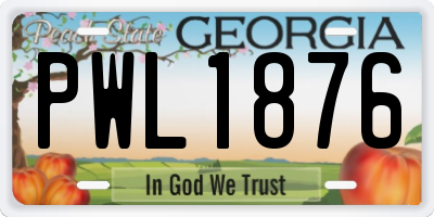 GA license plate PWL1876