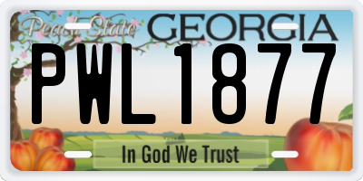 GA license plate PWL1877