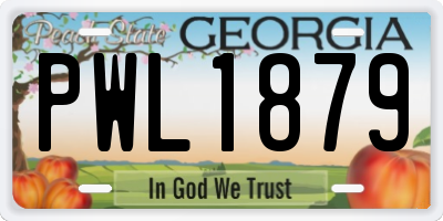 GA license plate PWL1879