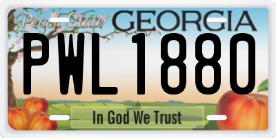 GA license plate PWL1880