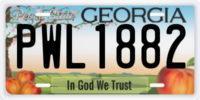GA license plate PWL1882