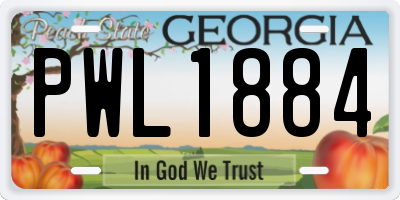 GA license plate PWL1884