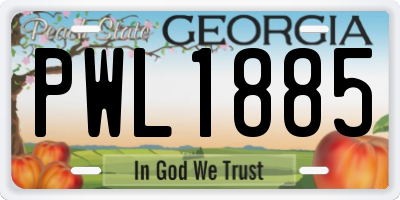 GA license plate PWL1885