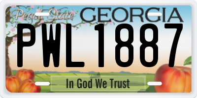 GA license plate PWL1887