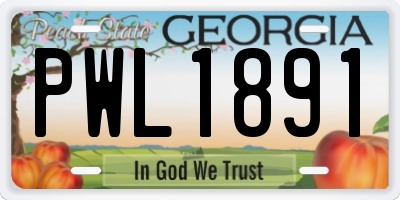 GA license plate PWL1891