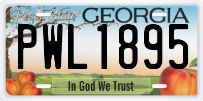 GA license plate PWL1895