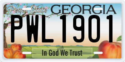 GA license plate PWL1901