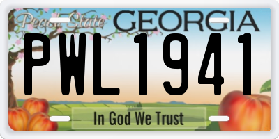 GA license plate PWL1941