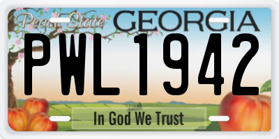GA license plate PWL1942