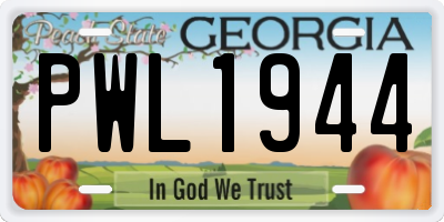 GA license plate PWL1944