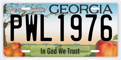 GA license plate PWL1976