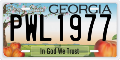 GA license plate PWL1977