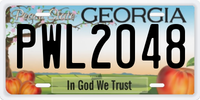 GA license plate PWL2048