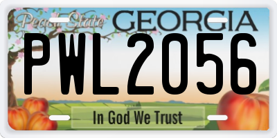GA license plate PWL2056