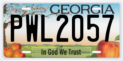 GA license plate PWL2057