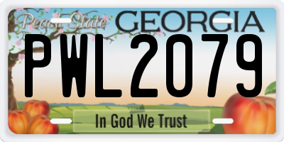 GA license plate PWL2079