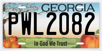 GA license plate PWL2082