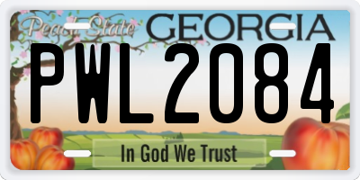 GA license plate PWL2084