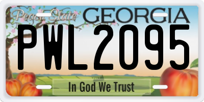 GA license plate PWL2095