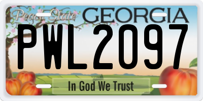 GA license plate PWL2097