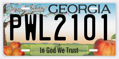 GA license plate PWL2101