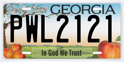 GA license plate PWL2121