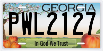 GA license plate PWL2127