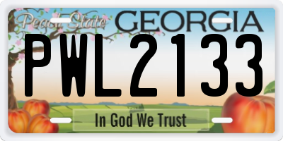 GA license plate PWL2133