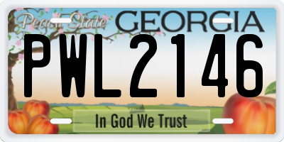 GA license plate PWL2146