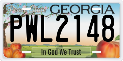 GA license plate PWL2148