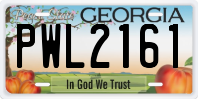 GA license plate PWL2161