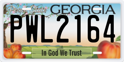 GA license plate PWL2164