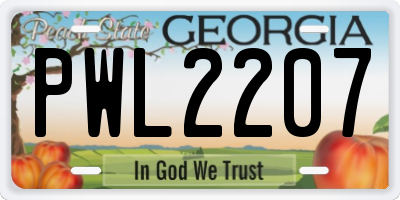 GA license plate PWL2207