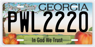 GA license plate PWL2220
