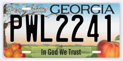 GA license plate PWL2241