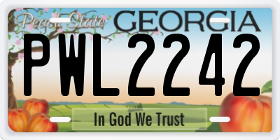 GA license plate PWL2242