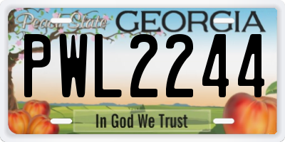 GA license plate PWL2244