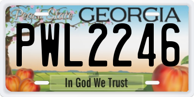 GA license plate PWL2246