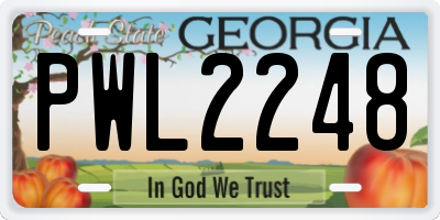 GA license plate PWL2248