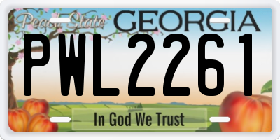 GA license plate PWL2261