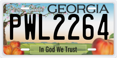 GA license plate PWL2264