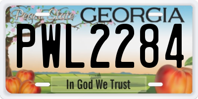GA license plate PWL2284