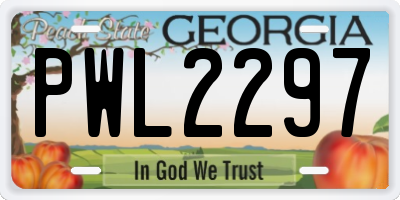 GA license plate PWL2297