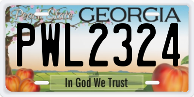 GA license plate PWL2324