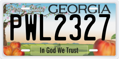 GA license plate PWL2327