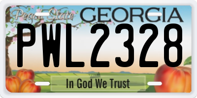 GA license plate PWL2328