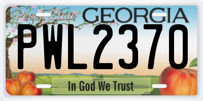 GA license plate PWL2370