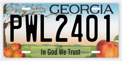 GA license plate PWL2401