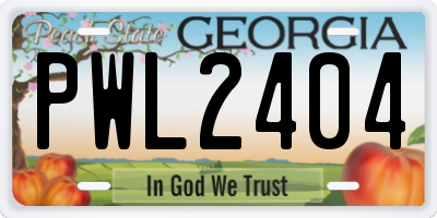 GA license plate PWL2404